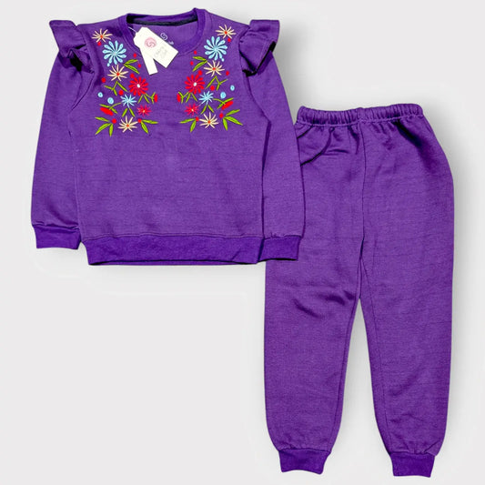 Blossom Embroidered Kids Tracksuit