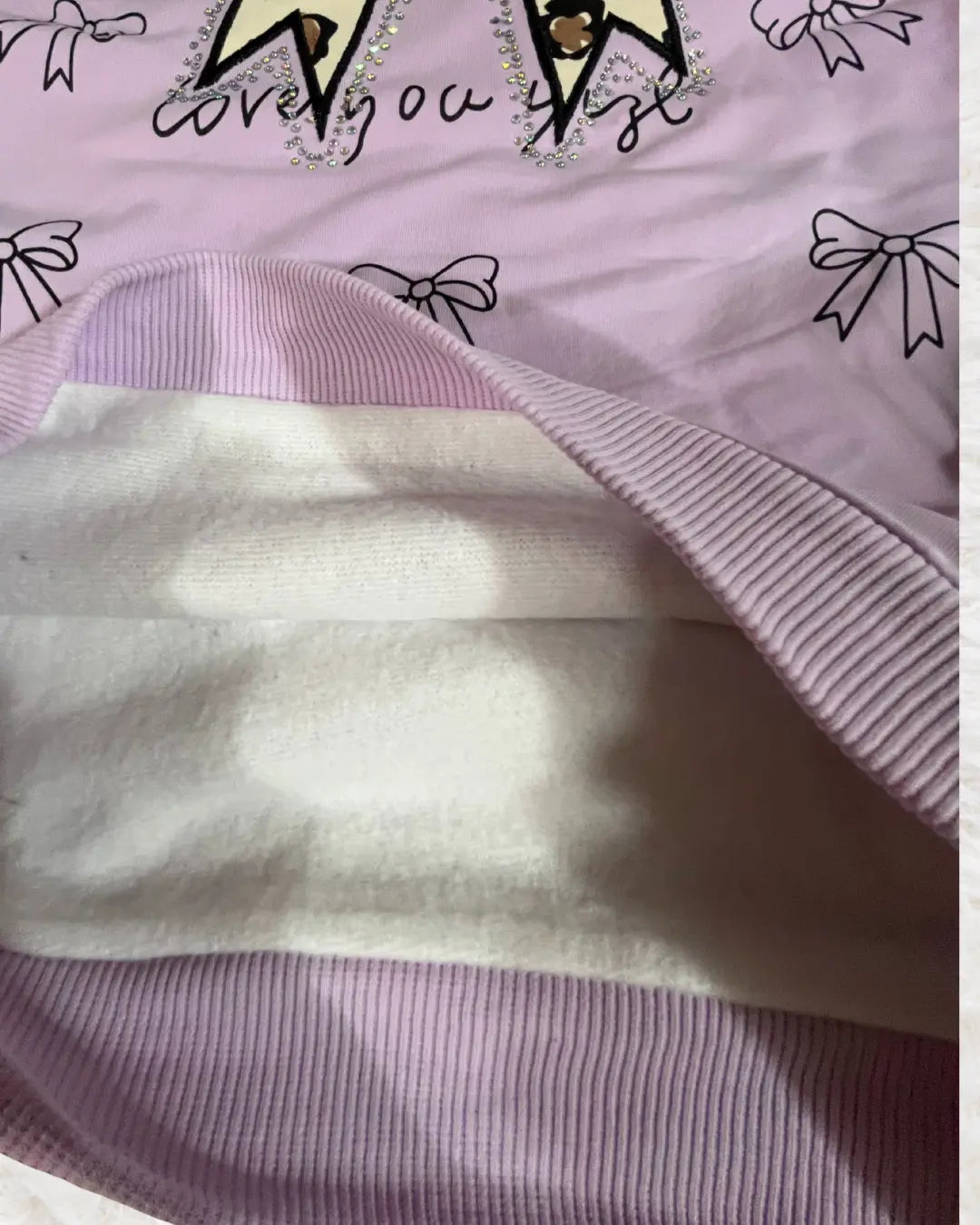 Girls Bow Fleece Winter Tracksuit  Set with Matching Purse